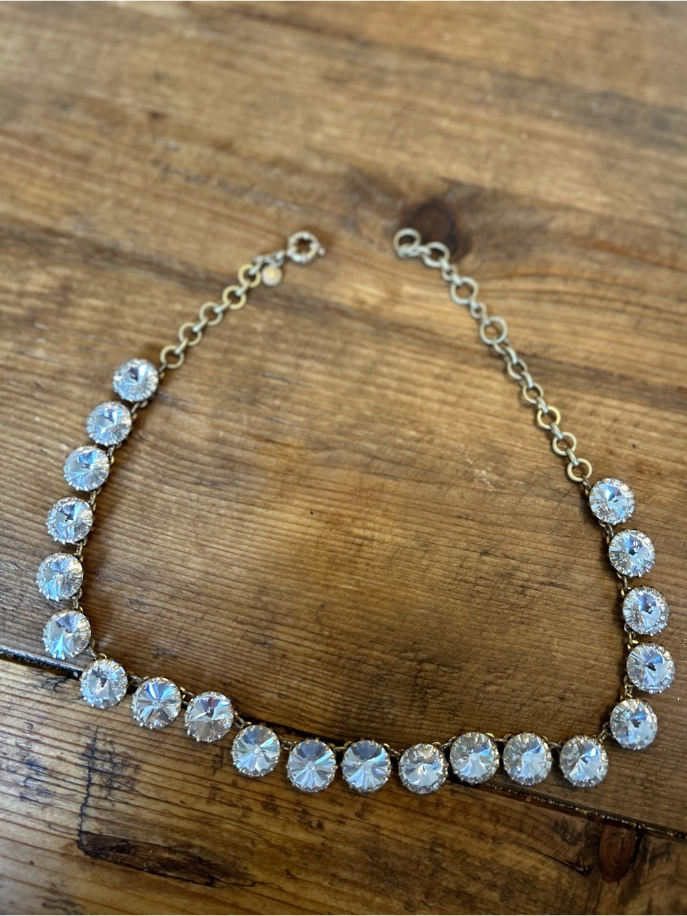 J. Crew Gold-Tone Necklace with Clear Crystal Rounds